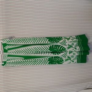 Sunburst Kiss Vibrant Green And White Side Leg Pants Size Small